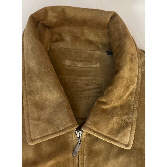 Roundtree & Yorke Men’s XLT Genuine Suede Leather Zip Jacket Tan Brown READ - Picture 5 of 16